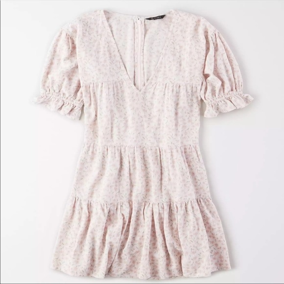 American Eagle Floral Pink Babydoll Dress NEW